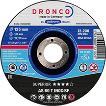 Dronco AS60T Inox 125 x 1 x 22mm Cutting Disc
